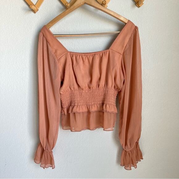 HYFVE Women's Clay Colored Boho Long Sleeve Blouse - Picture 4 of 9